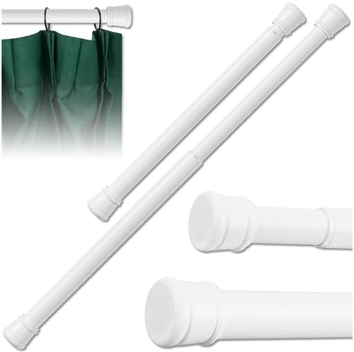 KRUMAD Klemmstange Vorhangstange ohne Bohren, Teleskopstange zum Klemmen 70-130 cm, Durchmesser ca. 30 mm, Gardinenstange, Metall + PP, Vorhang für Badezimmer, Duschvorhangstange, für Fenster (Weiß)