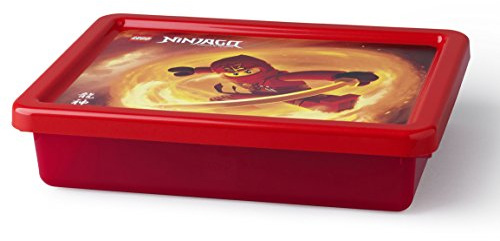 LEGO NINJAGO Aufbewahrungsbox, klein, 6 l, stapelbar, durchsichtig rot
