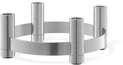 ZACK 40705 LUMES Kerzenhalter, Edelstahl matt, 8.5 x 21.0 x cm