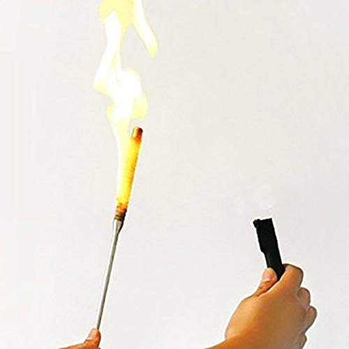 Enjoyer Flaming Torch to Appearing Cane Magic Tricks Magier Fire Zauberstab Bühne Illusion Gimmick Requisiten Comedy (Silber)