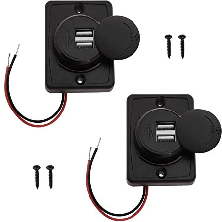 2 Pcs 3.1 A Voiture Double Prise USB Câble De Chargeur Adaptateur 2 Ports 12v Charge Panneau De Chargement Connecteur