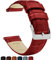 Barton Uhrenarmband Leder Alligatornarbung, Schnellverschluss-Lederarmband, Länge und Breite, 16 mm, 18 mm, 19 mm, 20 mm, 21 mm, 22 mm, 23 mm oder 24 mm Karmesinrote