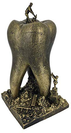 Huili Geschenk für Dentalhygienikerin - handbemalte Zahnarzt Skulptur Figur - personalisierte Zahnarzt Figur Dentalhygienikerin Ornament Kupfer Harz Handwerk,D