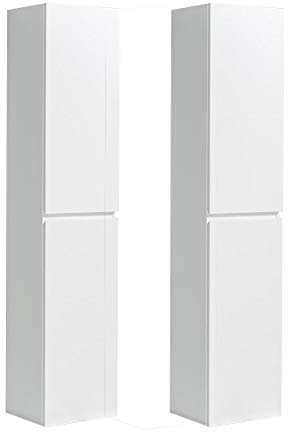 Seitenschrank Alice - 165 x 35 x 30 cm - Farbe wählbar, Farbe:Weiß Matt, Seitenschrank:Mit Seitenschrank Rechts & Links