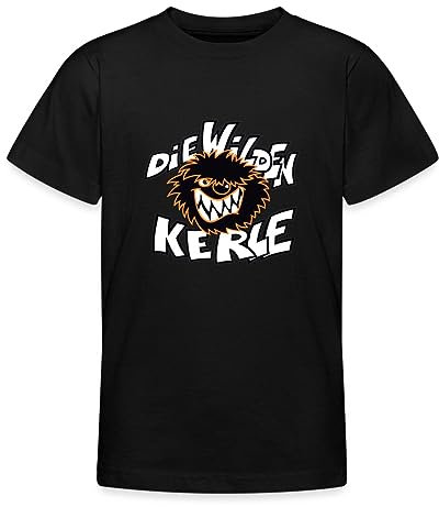 Spreadshirt Die Wilden Kerle Logo Kinder T-Shirt, 122/128 (7-8 Jahre), Schwarz