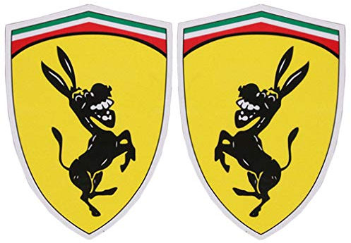 wufeng 1Pair Lustiger Esel Schlange Hund Muster 11x13cm Reflektierende Auto-Esel Auto-Aufkleber-Abdeckung kompatibel für Ferrari
