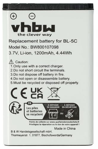 vhbw Batterie Compatible avec Garmin GLO 2 récepteur GPS Bluetooth (1200mAh, 3,7V, Li-ION)