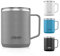 Coffee Cup Travel Mug Insulated - 12 Oz | Ceramic Lined Tumbler Cup with Lid | Reusable Office Mug | Double Wall Vacuum Eco-Friendly, BPA-Free (Gray, 350 ml)