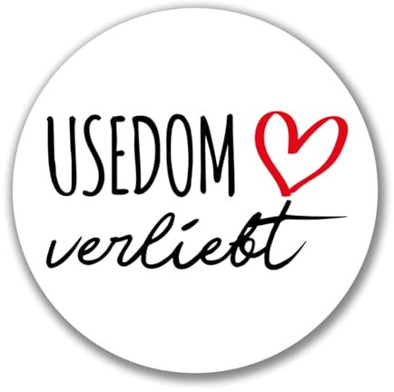 Huuraa Aufkleber Usedom verliebt Geschenk Sticker 10cm Usedom Geschenkidee