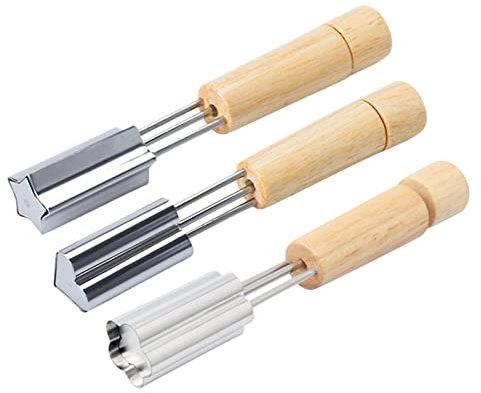 Gemüseausstecher-Formen-Set, Gemüse- -Ausstecher-Set, 3-teiliges Ausstechformen-Set, Formen, Edelstahl-Fruchtstempel-Form Mit Holzgriff Für, Gemüse, Als Weihnachtsfeier, Backgeschenk