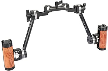 SZRIG Verstellbarer Griff mit M6 Rosetten-Verlängerungsarm und 15 mm Schienenblock für DLSR Kamera Schulter-Rig