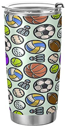 Sport Calcio Basket Borraccia Sportiva Borraccia in Acciaio Inossidabile Termica A Tenuta Stagna con Cannuccia per Auto Ragazzi Ragazze