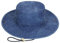 Unisex Sonnenhut Fischerhut Boonie Hut Breite Krempe Sommer Sonnenschutz Tragbar Outdoor Safari Hut mit Verstellbarem Kinnriemen, Blau 58cm
