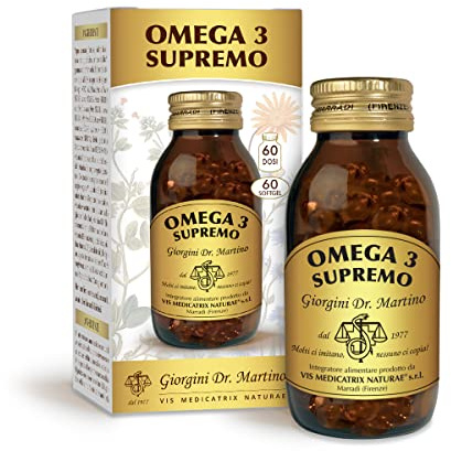 Dr Giorgini OMEGA 3 SUPREMO - 87 g - 60 Omega3 Softgel (Omega3 Ergänzung mit 700 mg DHA + EPA pro Kapsel - 2-Monatsvorrat)