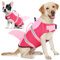AOFITEE Schwimmweste Hund Große, Hundeschwimmweste Hai für Schwimmen, Hohe Flotation Rettungsweste mit Rettungsgriff und Reflektorstreifen für Kleine, Mittlere, Große Hunde, Rosa L