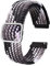 BISONSTRAP Nylon Uhrenarmband 16mm, Verstellbare Geflochtene Uhrenarmbänder für Herren und Damen, Farbverlauf Schwarz/Silber Schließe