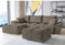 ML Furniture Ltd Set Velvet Ecksofa in L-Form 289 x 189 cm + Polsterhocker, Sofa mit Schlaffunktion, Fußhocker, Schlafsofa mit Bettkasten, Sitzpouf Farbe: Beige