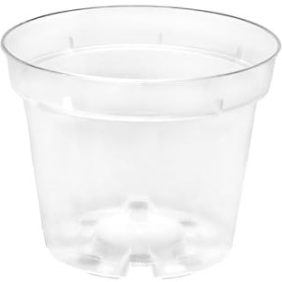 Garronda Blumentopf Orchideentopf Transparent runder Übertöpfe für Zimmerpflanzen Pflanzentopf Pflanztöpfe Kunststoff in verschiedenen Größen GD-0024 (Transparent, ⌀ 9cm H 8,5cm)