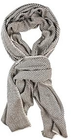 yanopurna Unisex-Kaschmirschal – Handgewebte Stola aus Kaschmirwolle – Streifenmuster, warmer Wickelschal, Halstuch, Kopfwickel-Kaschmirschal für Damen und Herren – Hergestellt in Nepal – Hellgrau