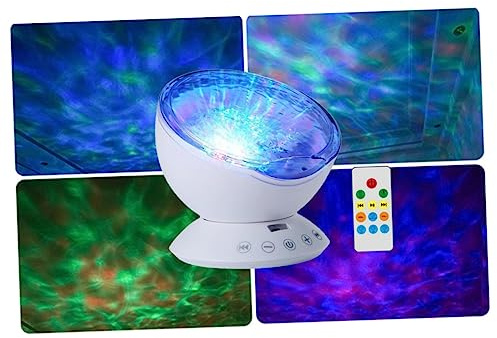 Veilleuse à Projection Océan Multicolore pour Garçon et Filles, Lumière PVC | Chambre Bébé et Garçon et Filles, Effet Lumineux Apaisant, Aide au Sommeil, Blanc, Décoration Douce