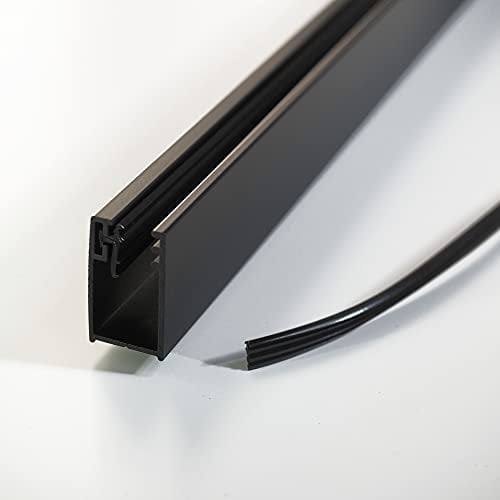 WITEN&NOCK Wandanschlussprofil aus Aluminium für Dusche Glaswand 6-8 mm schwarz matt Länge 195 cm