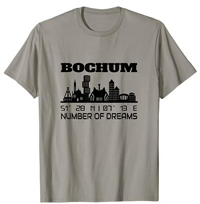 Skyline Bochum Koordinaten GPS Geographie Zeche Ruhrpott T-Shirt