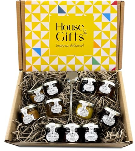 Jams & Marmalades with Unique Preserves Ultimate Tasting Hamper Selection Gift Set Mini Jars Gourmet Gifts for Mum, Dad, Elderly People, Jam Lovers Classic Preserves