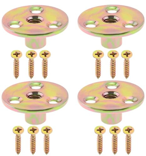 ECSiNG 4 Sets Metrische M8 Möbelbein Hardware Kits 3 Loch Möbelbein Montageplatten T-förmige 3 Loch Mutter für Sofa Schrank Stuhl Couch Sitze