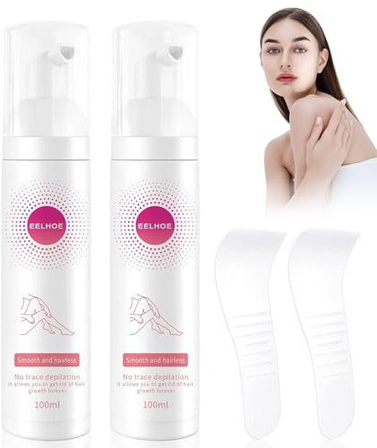 2 Stück Haarentfernungs Schaumspray, 100 ml Bienenwachs Haarentfernungs Mousse, Beruhigender Enthaarungssprayschaum, Enthaarungsspray für Arme, Achseln, Beine und Bikinizo