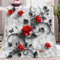 Flauschige Kuscheldecke Couch Decke L 70x100cm Rotes Rosenmuster Fleecedecke Tagesdecke - Leichte Ganzjahresdecke, Weiß Decken für Sofa Bett, Weiche Decke Für Kinder Erwachsene