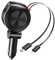 SPGUARD Einziehbares Auto Ladegerät 69W kompatibel mit iPhone und Typ-C Kabel Zigarettenanzünder Retractable Car Charger mit Aufrollbare Kabel und 2 USB Ports für Galaxy S25/Ultra/S25+/iPhone 16 Pro