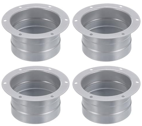 PATIKIL 3 Pollici Flangia Raccordo per Tubo, 4Pcs Metal Straight Pipe Exhaust Hose Flange per Riscaldamento Raffreddamento Ventilazione Sistemi HVAC