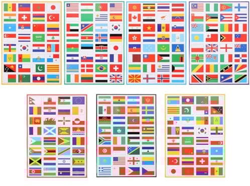 7 feuilles d'autocollants drapeaux de pays, autocollants visage, autocollants drapeau du monde, décoration Coupe du Monde Jeux Olympiques