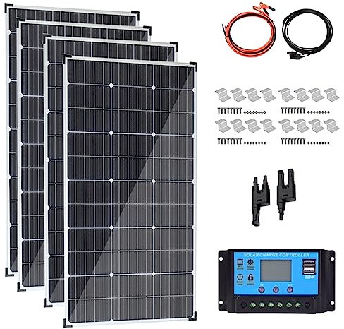 Kit de Panel Solar, Kit de Panel Solar monocristalino de 800 W, módulos fotovoltaicos de Alta eficiencia para Uso residencial al Aire Libre, Camping, yates, caravanas, Autocaravana