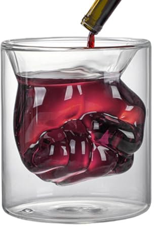 Anulely Verre à double paroi, verres à shot de type poing – Petit verre à shot transparent pour whisky, tequila, vodka, verres à lait créatifs
