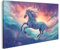 islandburner Bild auf Leinwand Künstlerisches Einhorn fliegt Konzept Wolken Sterne Bilder Wandbilder Poster
