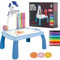 maxlife Projecteur pour Enfants avec Table à Dessin Bleu – Projecteur Dessin Enfant avec 24 Diapositives et Feutres Colorés - Stimule l'Imagination et la Motricité - Créatif Jouet Enfant 3 Ans