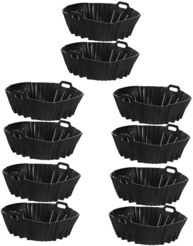 OSALADI 10piezas Air Fryer Silicone Tray De Bandeja De Silicona para Freidora De Aire Antiadherente y Reutilizable para Cocinar Sin Aceite