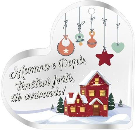 Ideas de regalo de Navidad originales 2024 – Decoración corazón para colgar árbol de Navidad – Anuncio de embarazo papá