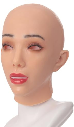 HmtAfro Femminile Crossdresser Maschera realistica in silicone testa maschera per Drag Queen Party