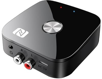 NFC Bluetooth 5.3 Audio Empfänger, 3.5mm AUX R/L RCA Stereo Lossless HiFi Musik Wireless Adapter, USB U-Disk Play Fernbedienung