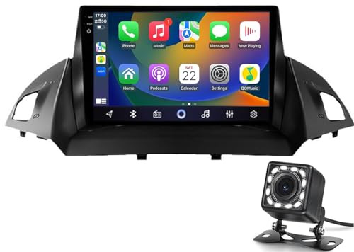 Android 13 1G + 32G Autoradio Für Ford Kuga 2013 2014 2015 2016 2017,9 Zoll Touchscreen Stereo Mit Mirror Link Auto/Wi-Fi/Bluetooth / 1080P + AHD Rückfahrkamera + MIC(Size:2G+32G 2K)