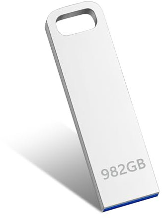 Chiavetta USB 982GB, Alta Capacità Pendrive 3.0 Impermeabile Pen Drive 982GB Metallo Disco Rigido Esterno Chiavette USB Argento per Foto/Video/Backup Automatico