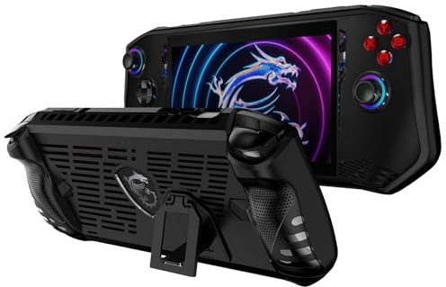 JYGamhanbil Custodia Protettiva per MSI Claw A1M Console Gaming Handheld 7 2024,TPU Morbido Grip Borsa Guscio Posteriore con Presa Ergonomica e Supporto per MSI Claw A1M PC Gaming,Nero