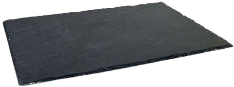 Acan Tradineur - Plato llano de pizarra natural 15 x 15 cm. Bandeja de piedra cuadrada, tabla para comer, servir comida, aperitivos, quesos, embutidos para hogar o restaurante