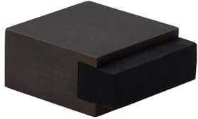 EVI Herrajes | Arrêt de porte au sol - Design carré | 25x14 mm | Laiton Rustique - Caoutchouc Noir | Montage adhésif | I-197/14