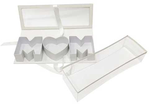FytStycale Geschenkbox Muttertag Blumen Verpackung Karton Schachtel Papier Mom Buchstabenform Kreativ Zum Befüllen für Muttertagsfeier, Weiß