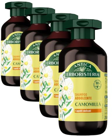 Antica Erboristeria - Shampoo Delicato alla Camomilla, Formula Vegan e Senza Siliconi, 250ml (Confezione da 4)