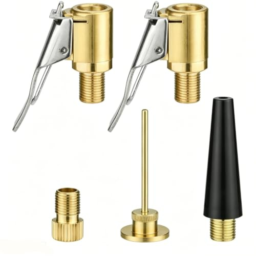 5 Pièces Adaptateur Valve Pneu Voiture Embout Pompe Velo Gonflage | Aiguille universelle, compresseur air, étanche, remplissage immédiat, kit complet, pneus sans difficulté aucune
