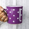 City to Cottage Tasse Mug à café, à thé, chocolat chaud, Violette à pois blancs en céramique faite et peinte à la main céramique avec anse faite et peinte à la main, Très grande 500ml